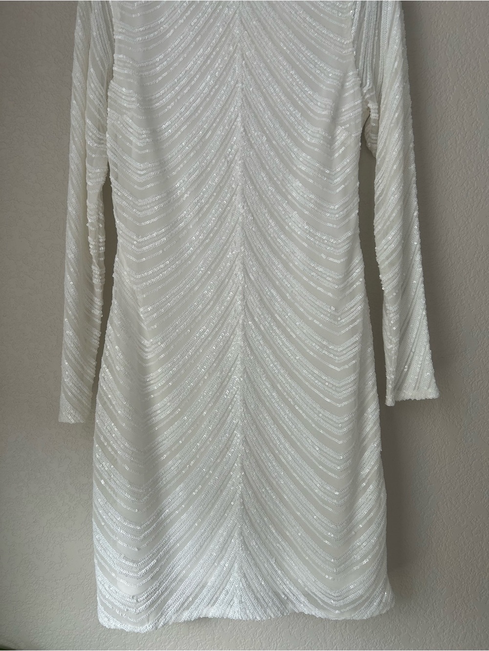GB girls White Long-Sleeve Sequin Chevron Mini Dress